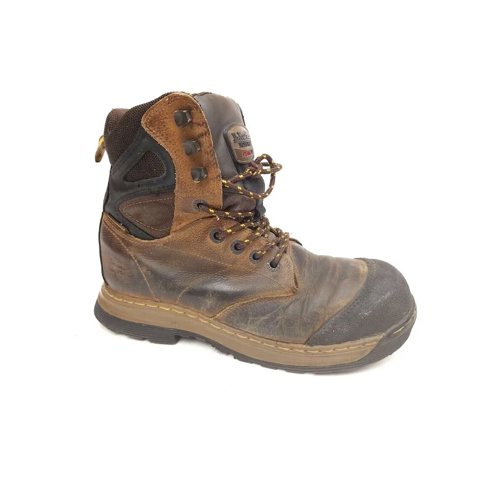 Dr. Martens Brown Industrial Comp Safety Toe Boots DM360 Men's US Sz 10